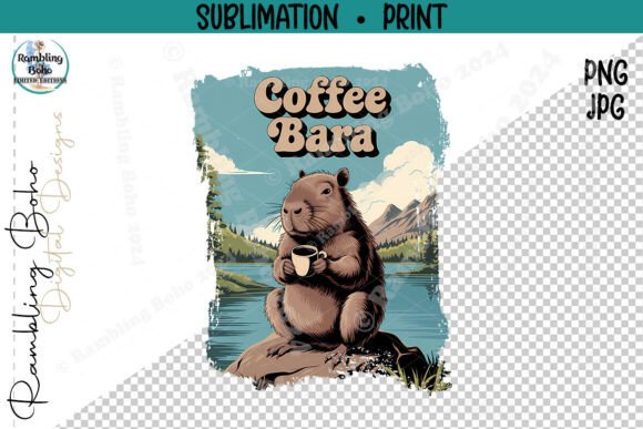 Coffee Bara Funny Cartoon Capybara Tee: A Digital Design Evaluation