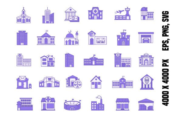 Colored Set of Buildings Icons: A Strategic Asset for Digital Communication