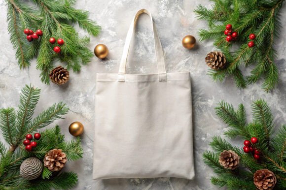 Elevating Holiday Branding with the Christmas Tote Bag Mockup