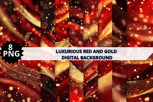 Luxurious Red and Gold Digital: Elevating Design with Radiant Ribbons