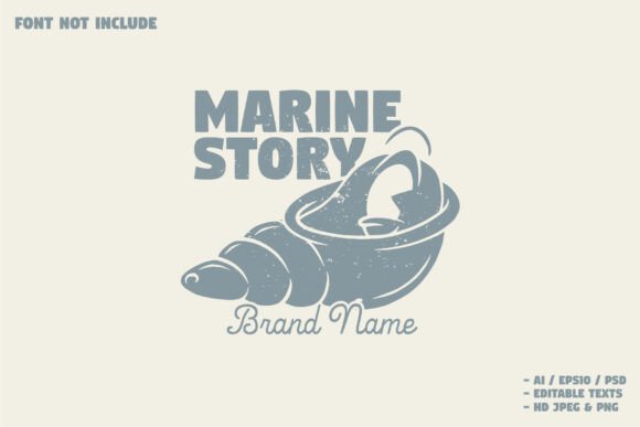 Retro One Eyed Seashell Mascot Template