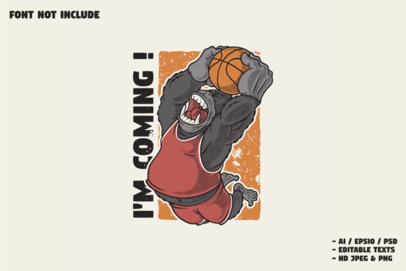 Retro Slam Dunk Gorilla Template: A Bold Mascot for Modern Brands