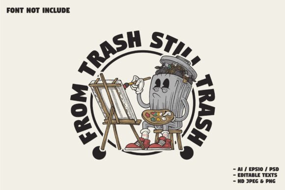 Retro Trash Artist Mascot Template