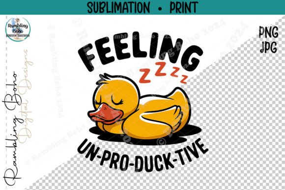Yellow Rubber Duck Feeling Unproductive Design